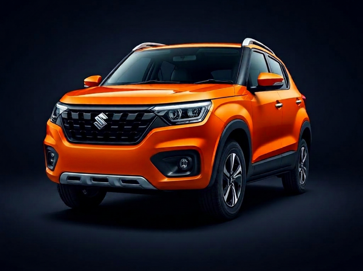 Orange Maruti Fronx automatic crossover rental